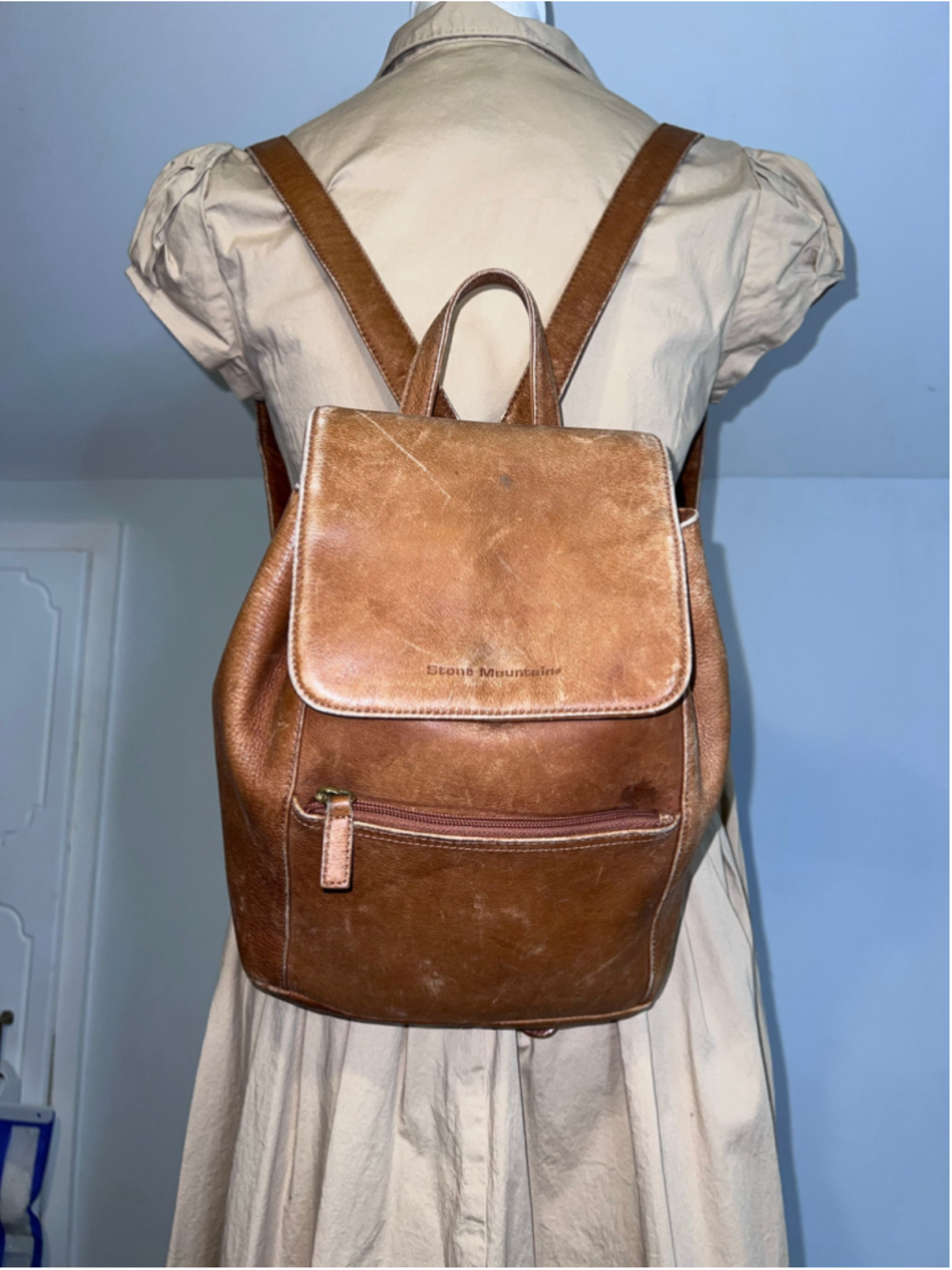 Women's Stone Mountain Brown Leather Backpack One Size